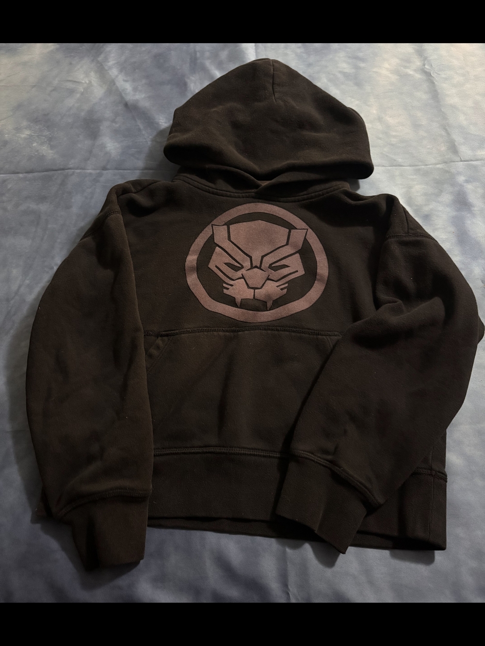 Kids Black Hoodie with Panther Emblem